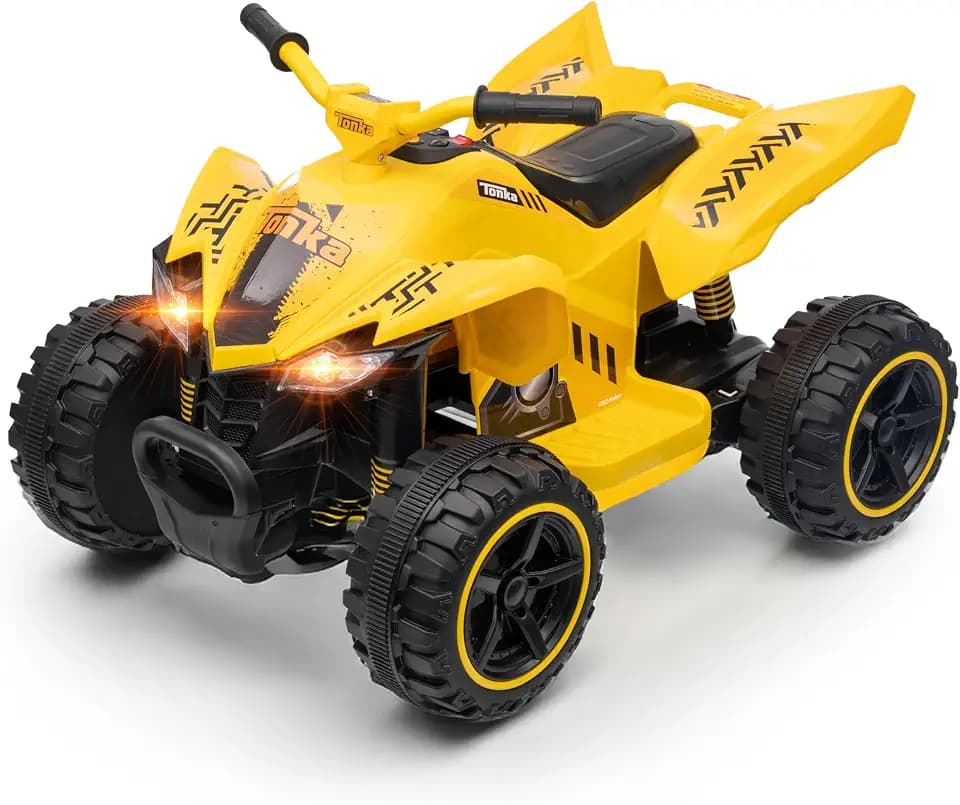 Tonka - 12V Kids Ride-On ATV with Rechargeable Battery for Outdoor Play