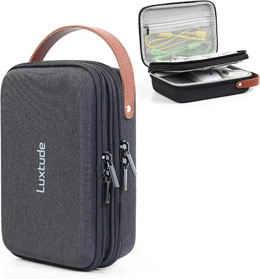 Luxtude Charger Organizer Travel Case, Double Layer Electronics Organizers
