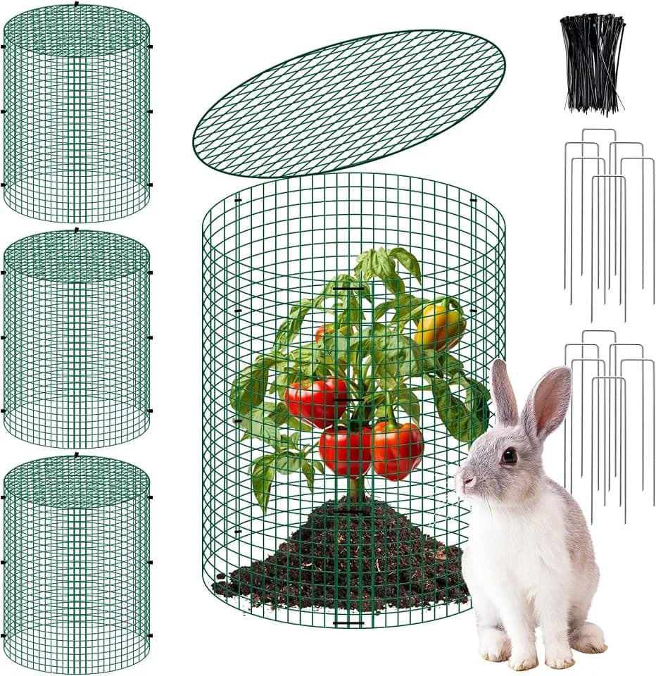 4 Sets 13"x 16" Wire Plant Protector from Animals, Plant Protector Cages
