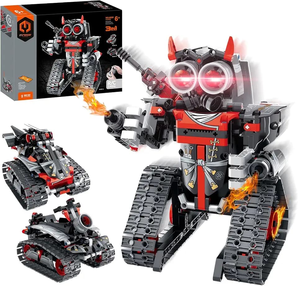 Technik Roboter für Kinder Bausatz, 3-in-1 Programmierbarer Roboter-Bausatz für Kinder ab 6 Jahren,mit App & Fernbedienung, Geschenk für Jungen und Mädchen (419 Stück)