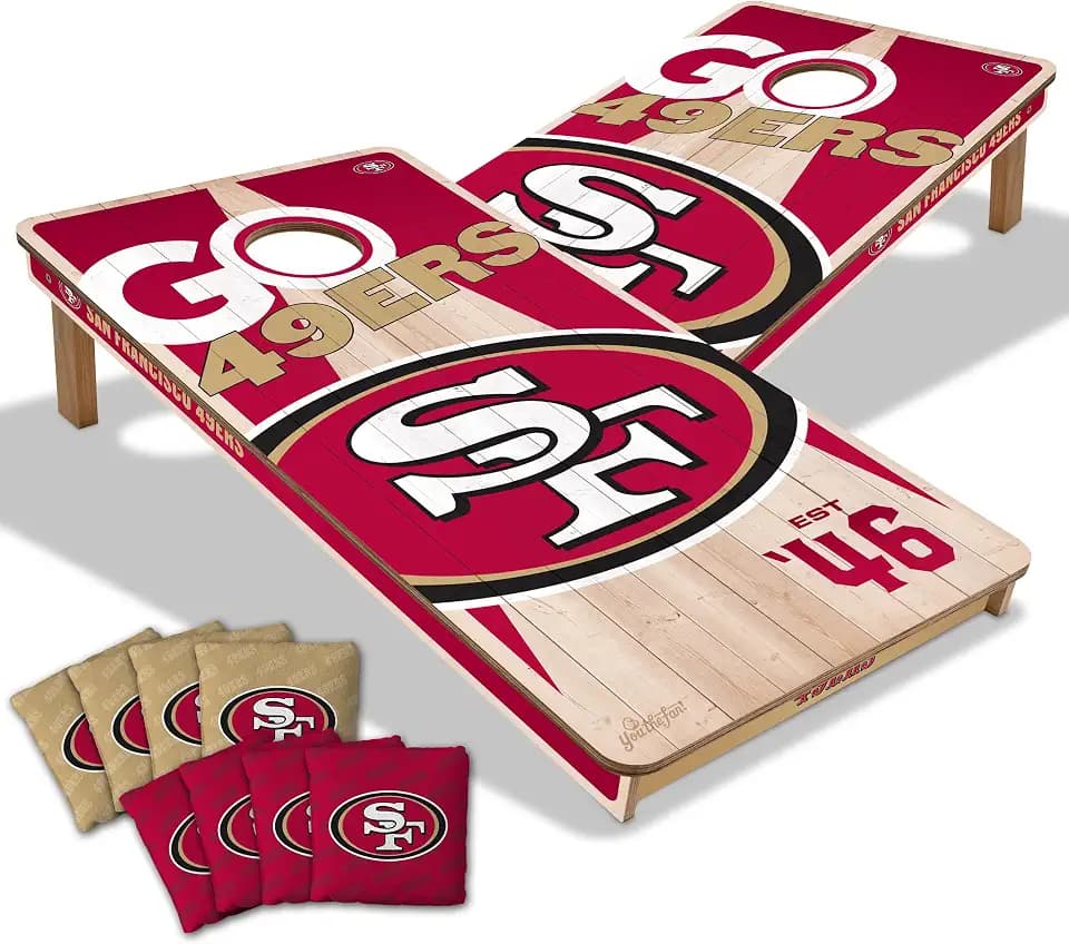 YouTheFan NFL 2’ x 4’ Professional Wood Cornhole Game with Logo Bags