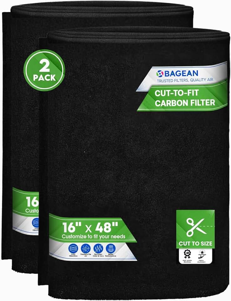 Bagean Cut to Fit Activated Carbon Filter Sheet 16” x 48” Carbon Air Filter