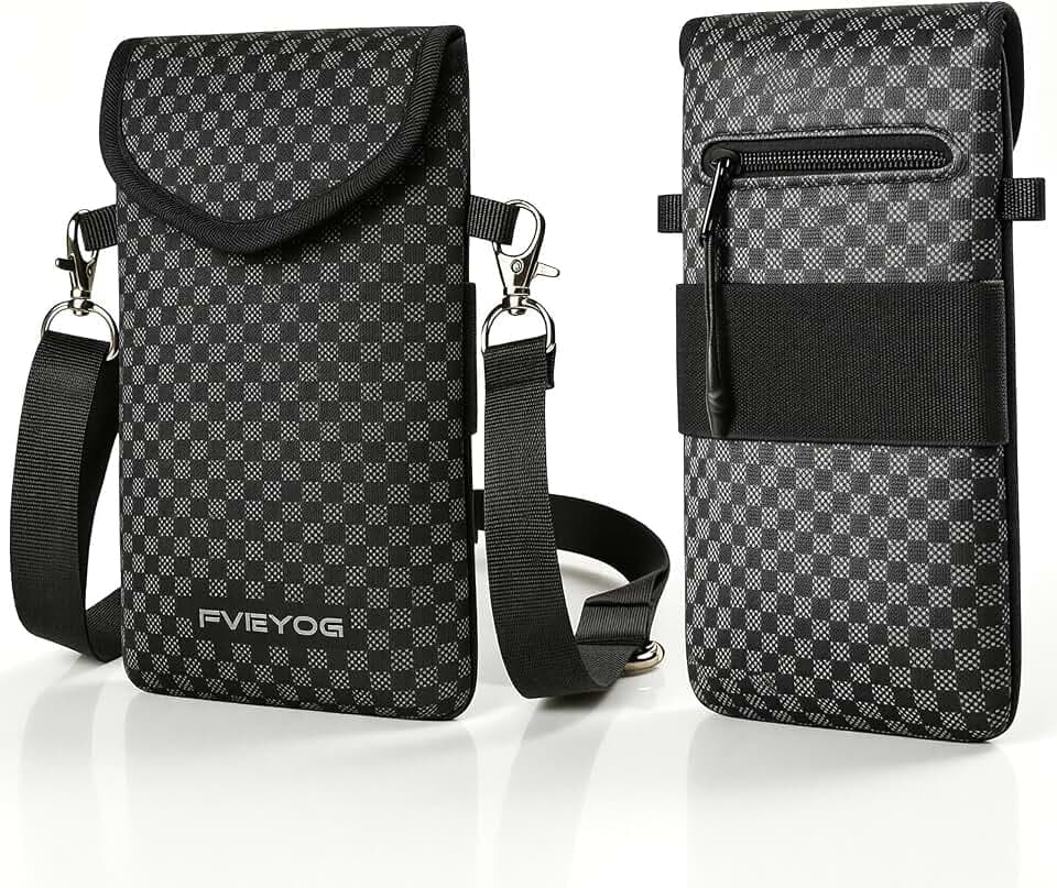 Neoprene Phone Pouch with Crossbody Strap & Back Elastic Strap