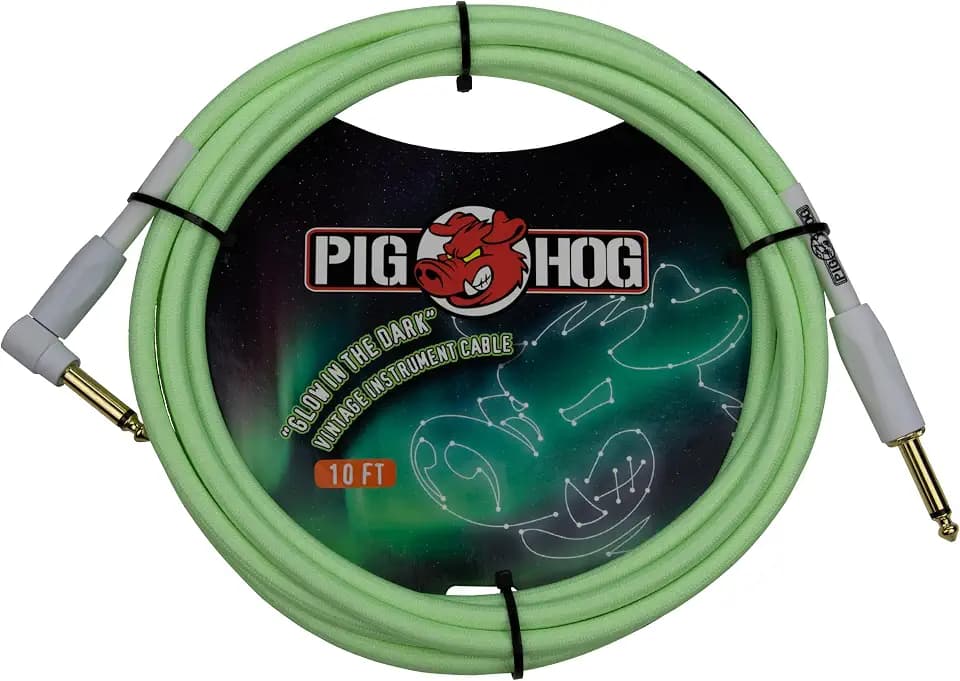 Pig Hog PCH10GLOR Glow In The Dark Instrument Cable, 10 Foot