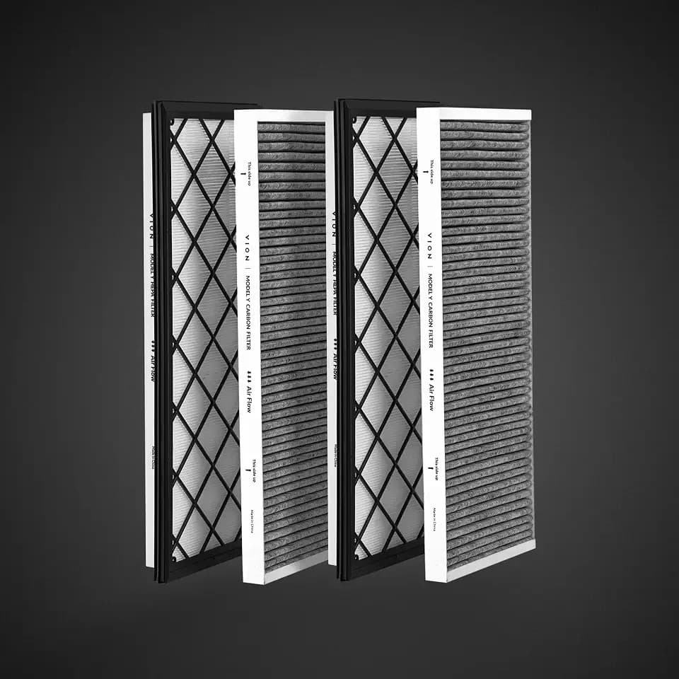 VION Front Trunk HEPA Carbon Air Filters for Tesla Model Y, 4-Pack