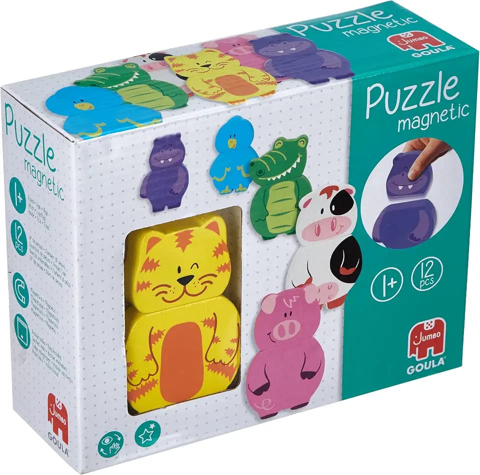 Goula Magnetisches Holzpuzzle Tiere