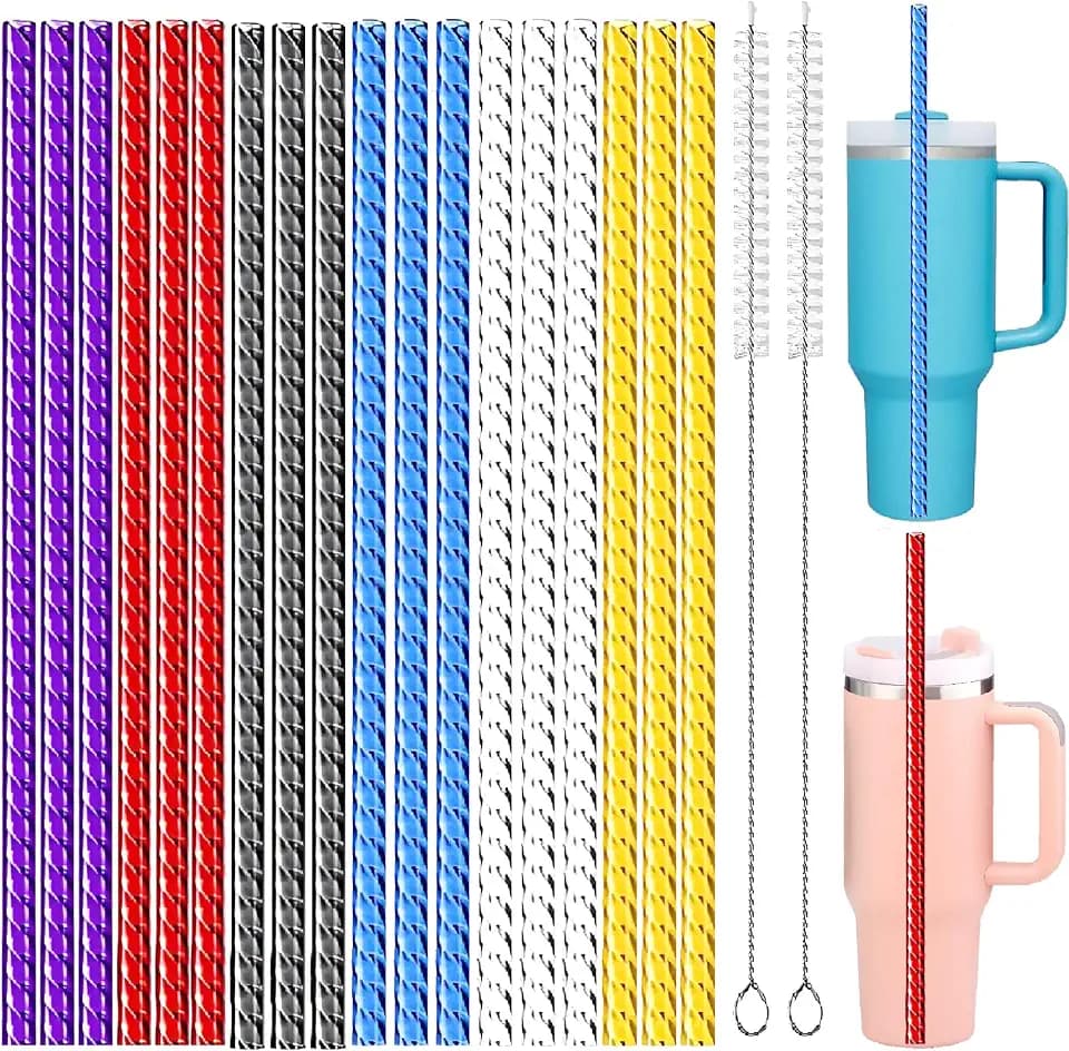 18 Replacement Straight Long Straws Compatible with Stanley 40 30 oz 64oz
