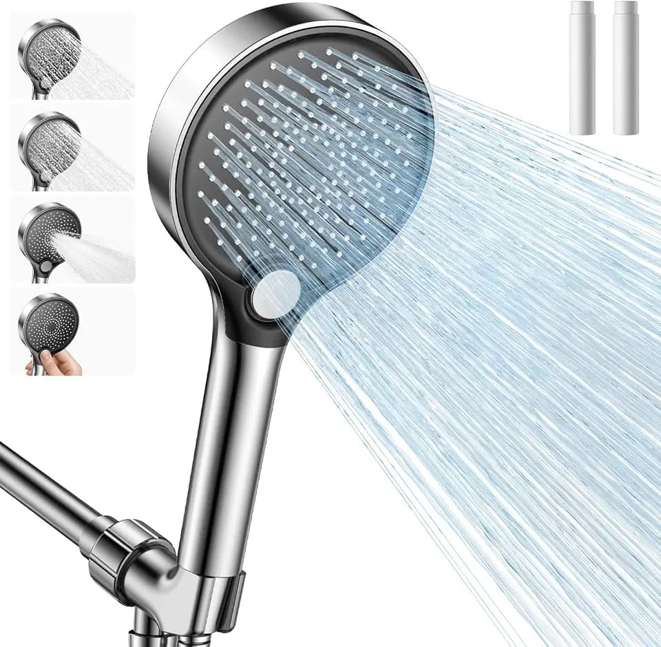 Filtered Shower Head with Handheld JOMST, High Pressure 3 Spray Modes Adjustable Detachable Showerhead, 18-Stage Remove Chlorine & Reduce Dry Itchy Skin, 2 Filters Included,Stainless Hose