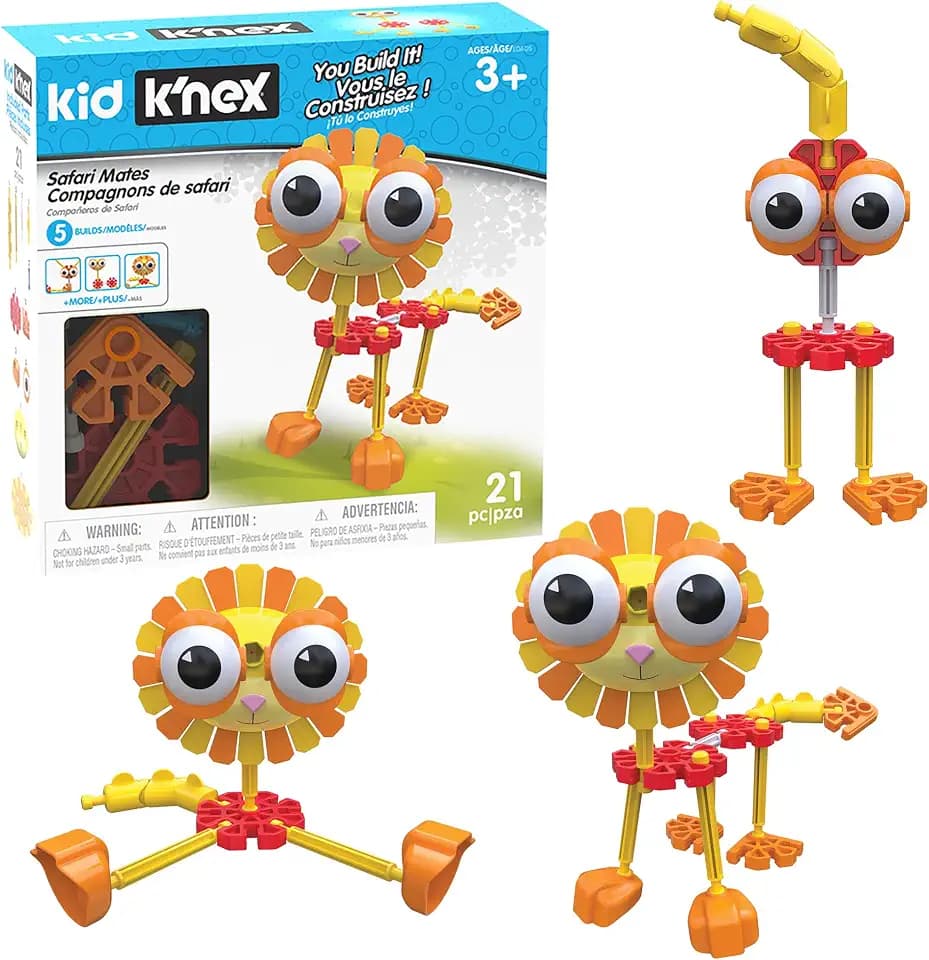 Kid K'NEX - Safari Mates Building Set‚ 21 Pieces, STEM Building, Kid Construction Set‚ Ages 3+
