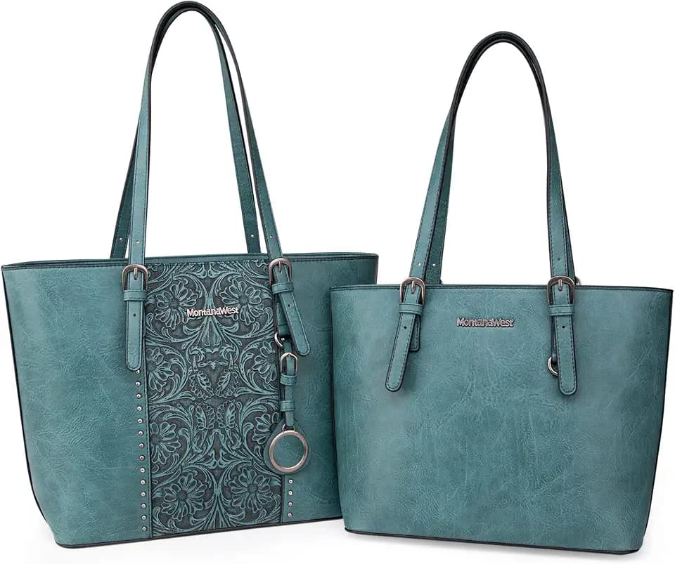 Montana West Tote Bag for Women Purse and Handbags Set Embossed Collection Purse 2Pcs Set