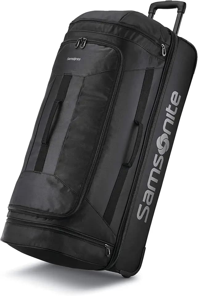 Samsonite Andante 2 Wheeled Duffel Bag – 32-Inch Durable Rolling Luggage with Inline Skate Wheels, Push-Button Handle & Spacious Compartments – Travel-Friendly and Lightweight - All Black