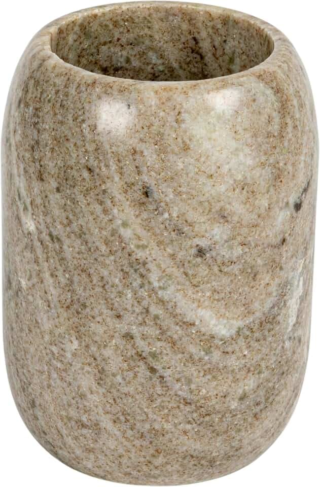 Creative Co-Op Modern Marble Bottle Holder, White Crock, Natural