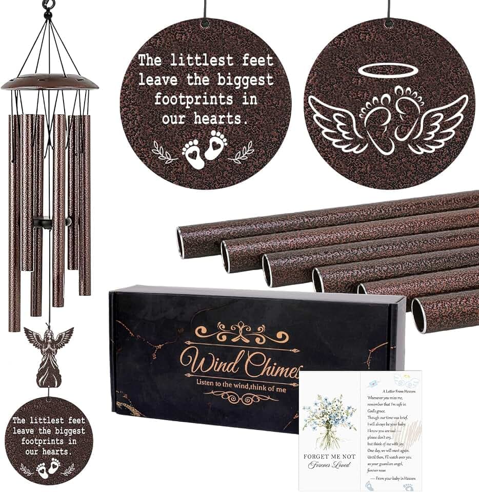 Miscarriage Gifts for Mothers - 36'' Miscarriage Memorial Wind Chimes for Women, Infant Baby Loss Keepsake Sympathy Memorial Bereavement Condolence Remembrance Gift, in Memory of Angel Baby