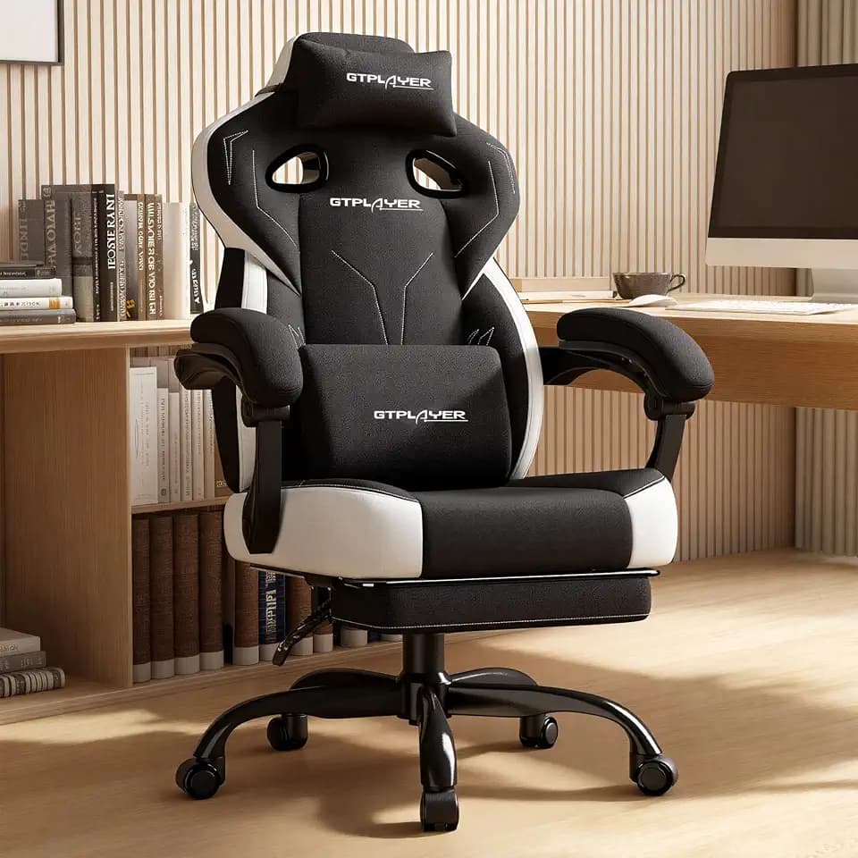 GTPLAYER Gaming Chair for Adults, Ergonomic Big & Tall Chair, New Black