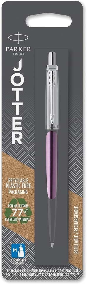 Parker Jotter Kugelschreiber , Victoria Violet , Mittlere Spitze , Blaue Tinte