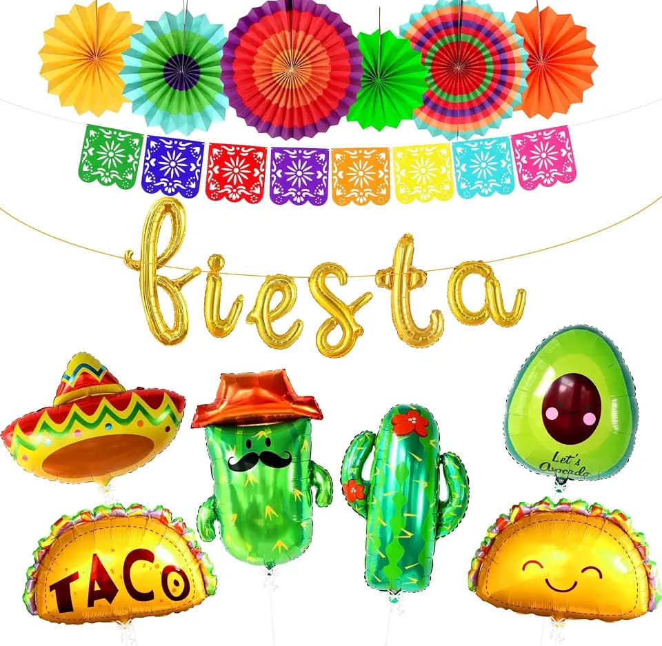 KatchOn Mexican Fiesta Cinco de Mayo Party Decorations Set, Pack of 19