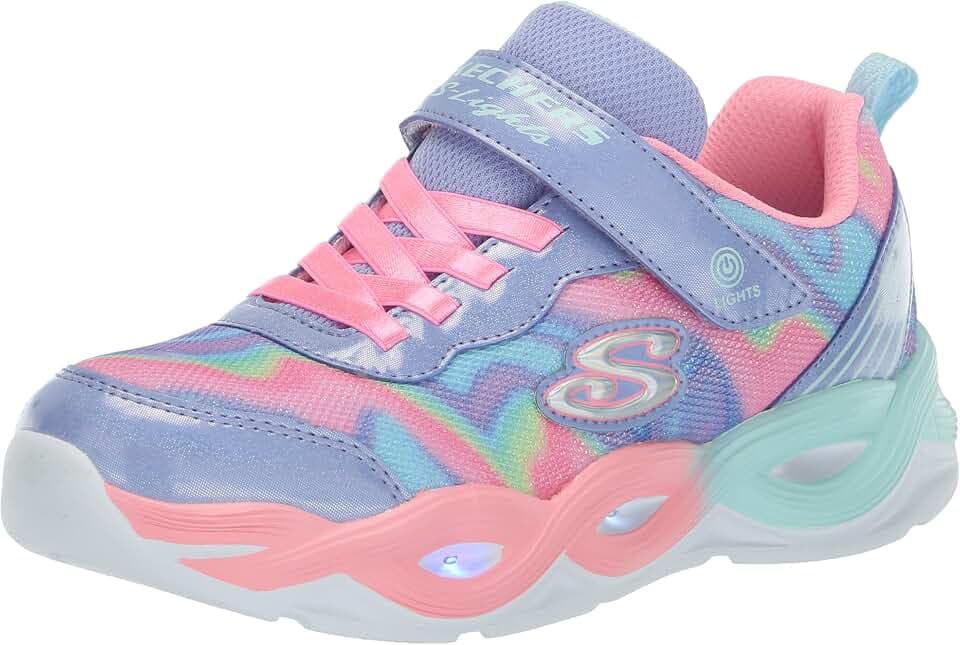 Skechers Kids Unisex-Child Twisty Glow - Sorbet Swirl
