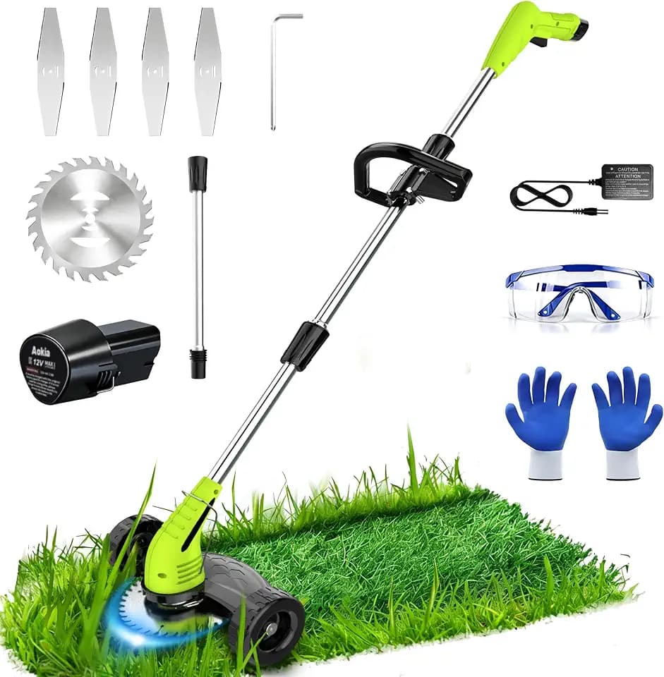 Aokia Electric Weed Wacker Cordless,12V Battery Powered Weed Eater Cordless