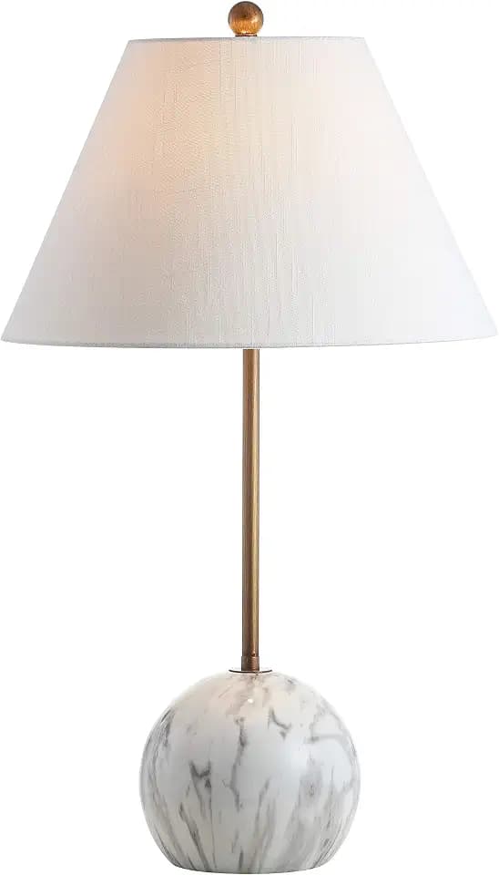 JONATHAN Y Miami 29" Minimalist Resin Metal Table Lamp, Gold/White