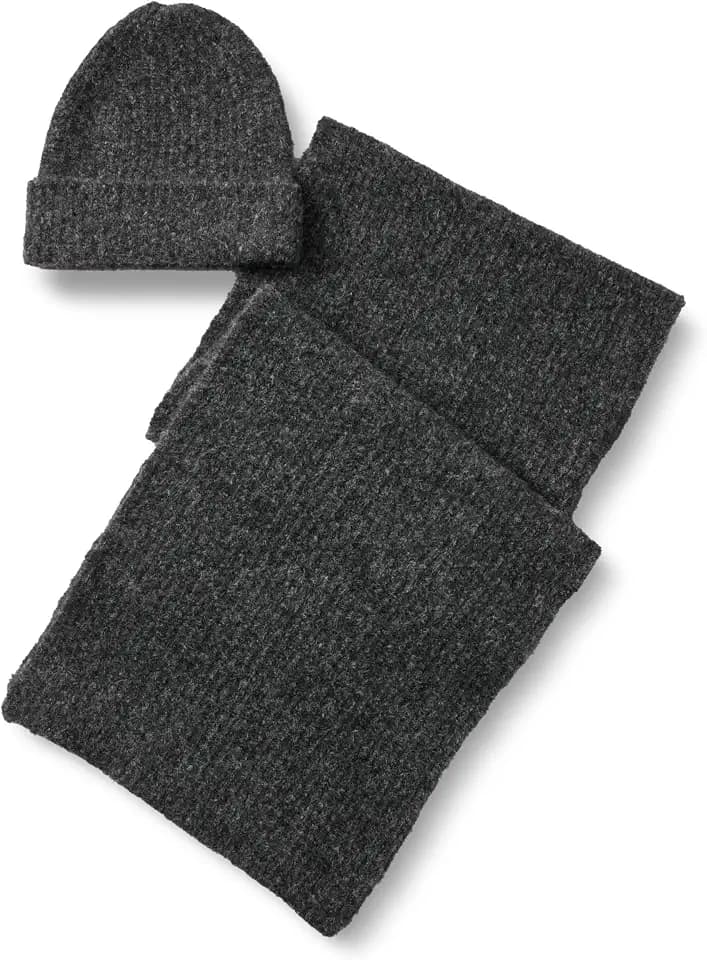 Amazon Essentials Unisex Adults' Faux Mohair Scarf Hat Set for Women and Men