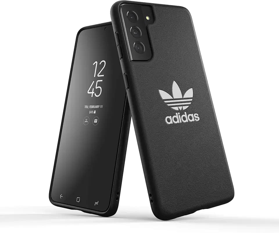 adidas 44756 Handyhülle Entwickelt für Samsung Galaxy S21+, Fallgeprüfte Hüllen, Stoßfeste Erhöhte Kanten, Original Schutzhülle, Schwarz