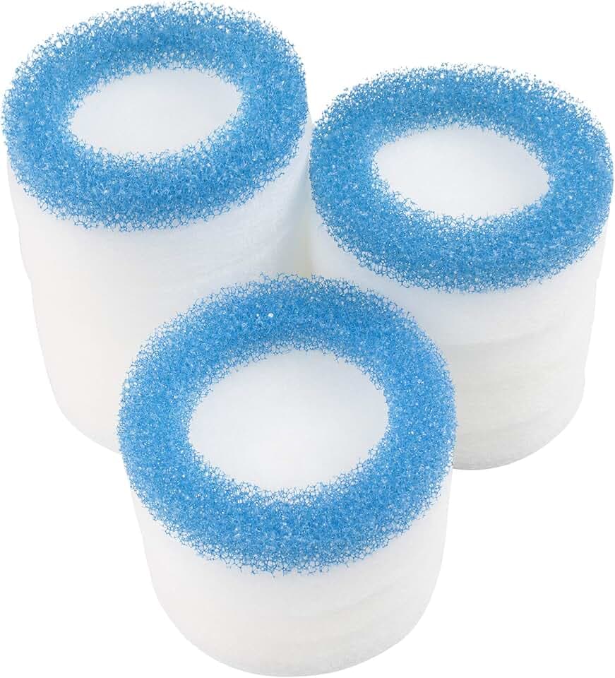 Fein und Blau Filterschwamm Passend für Eheim 2616320 Ecco Pro 130/200 / 300(3 Blau + 12 Weiß)