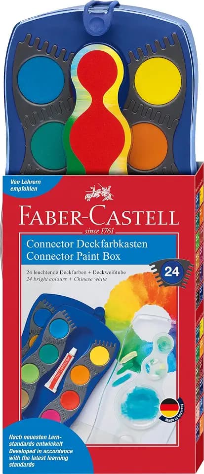 Faber-Castell - Wasserfarbkasten Connector 24 Farben Blau