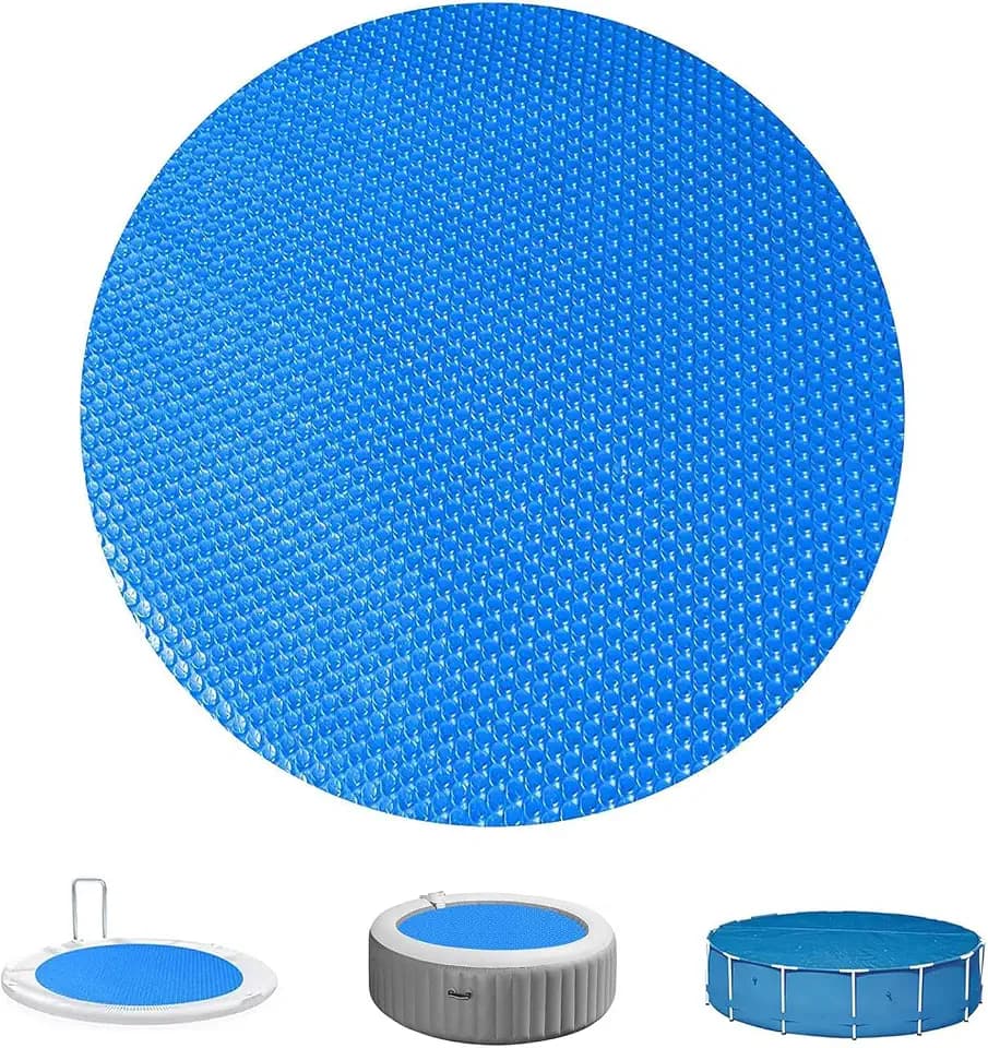 Solar Pool Covers Blankets, 2025 Round Solar Pool Cover for Above Ground and In Ground Pool, Solar Round Swimming Pools Hot Tub Floating Thermal Blanket Dustproof Cover (6 Foot)