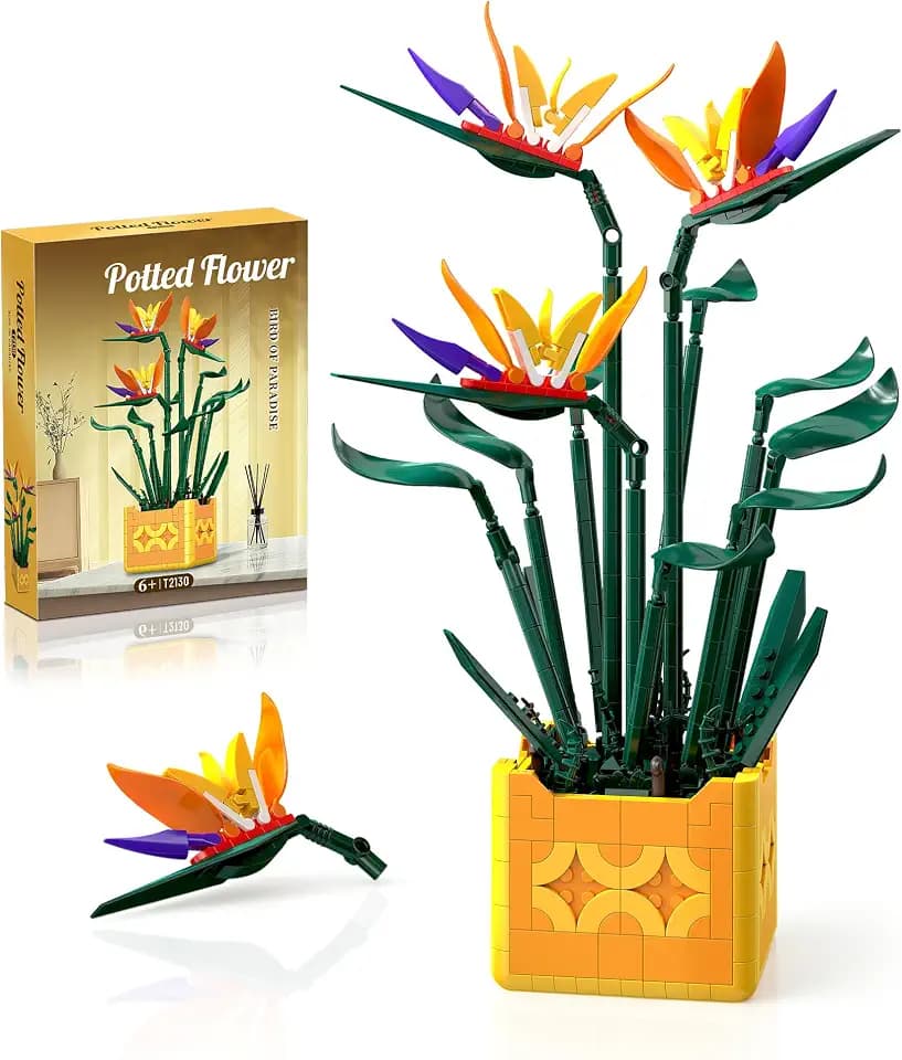 Flowers Botanicals Bird of Paradise Building Blocks Set for Girls