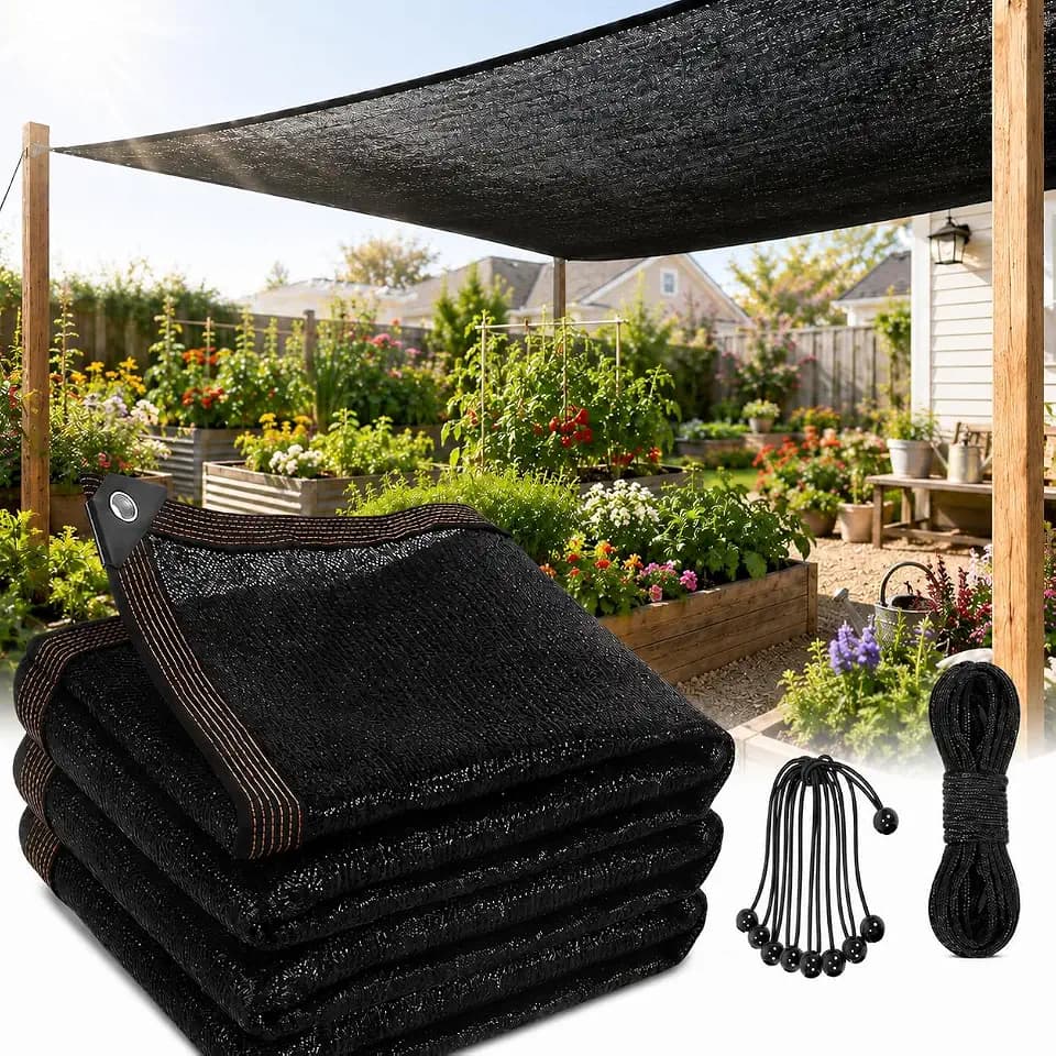 PJT 75% Shade Cloth for Garden 12x20 FT, Breathable HDPE Sun Shade Cover