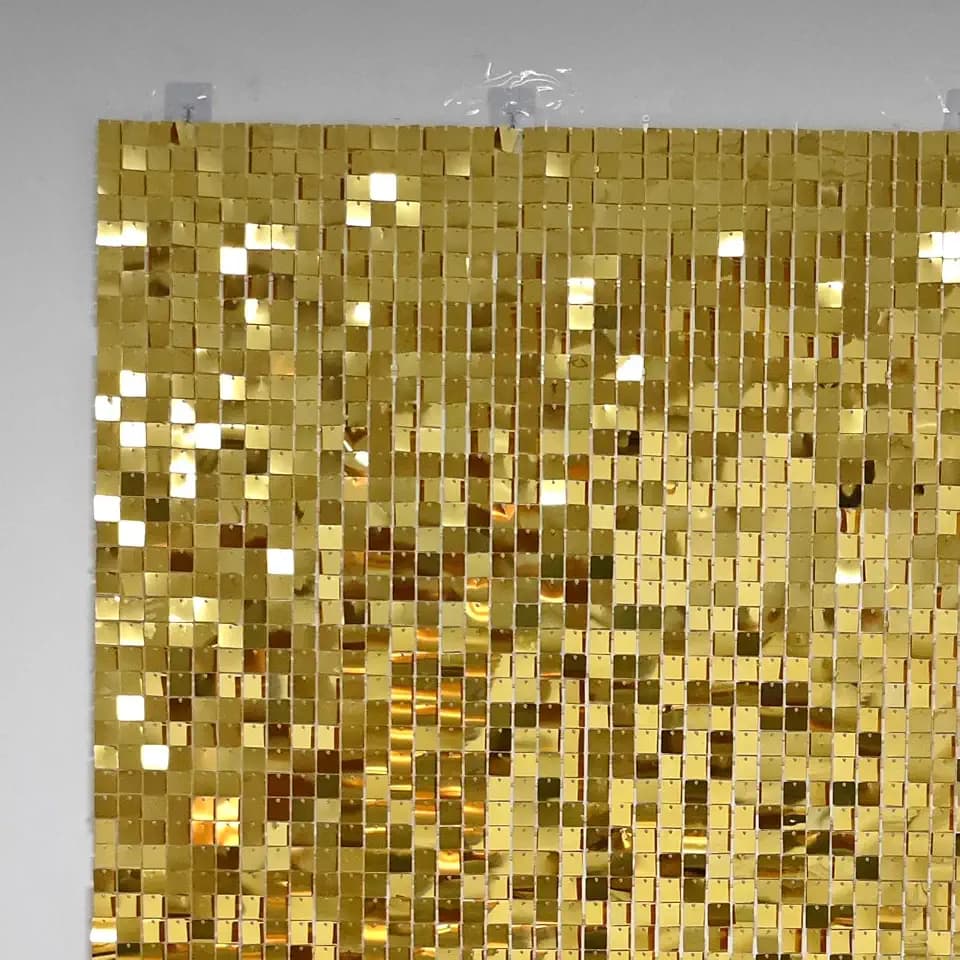 48 Pcs Gold Shimmer Wall Backdrop Panels for Party Decoration