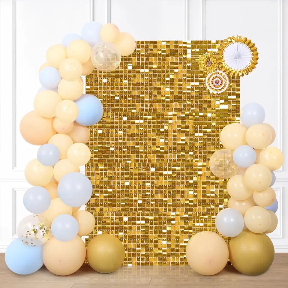 Gold Shimmer Wall Backdrop Panels Glitter Wall Decor Sparkly Sequin Cover