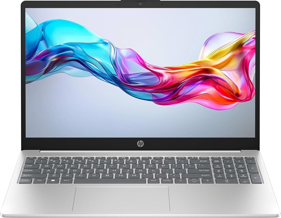HP Laptop 15-fd0009sl, Laptop 15 Zoll, Display 15,6 Zoll FHD Antireflexbeschichtung, Notebook, Intel Core i3-N305, RAM 8 GB, SSD 256 GB, 720p TNR Privacy Cam, Windows 11, Laptop, Weiß, QWERTY