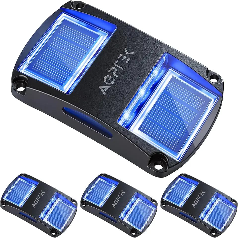 AGPTEK Solar Driveway Lights 4 Pack, Outdoor Deck Dock Marine Waterproof