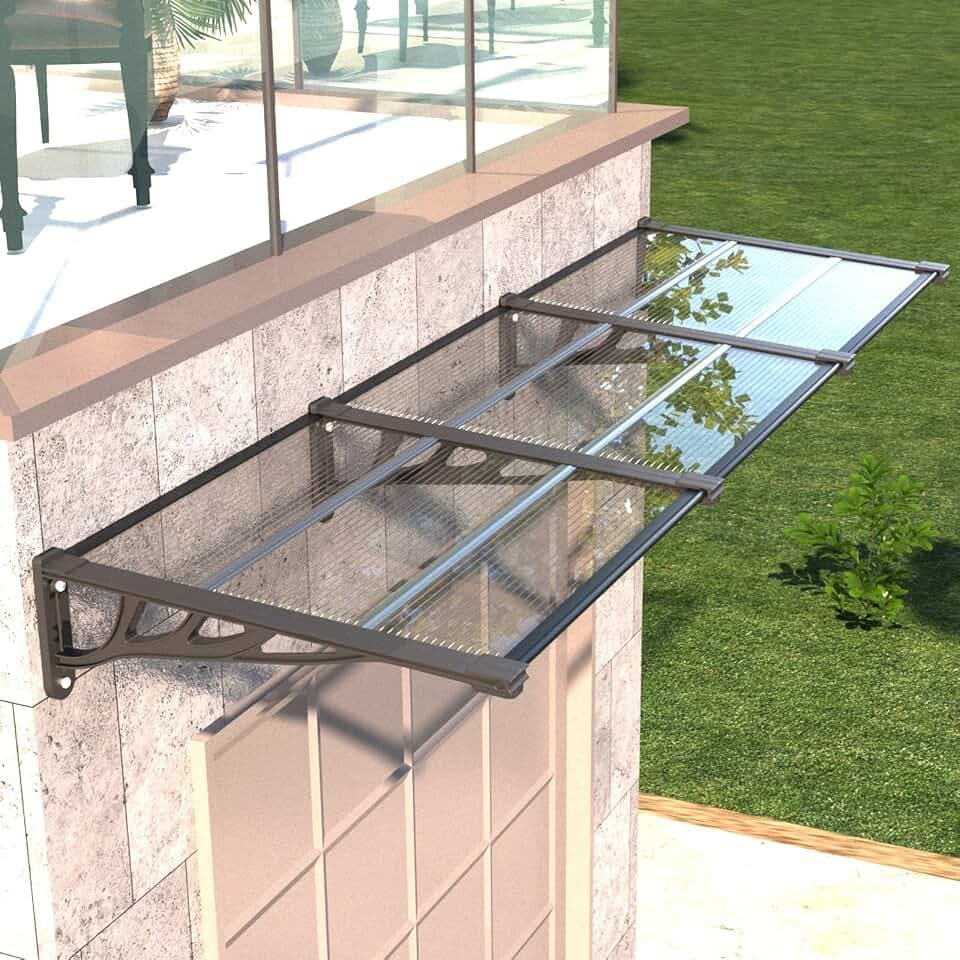 GUANSU 35x120in Window Door Awning Exterior, UV/Rain/Snow Resistant Canopy