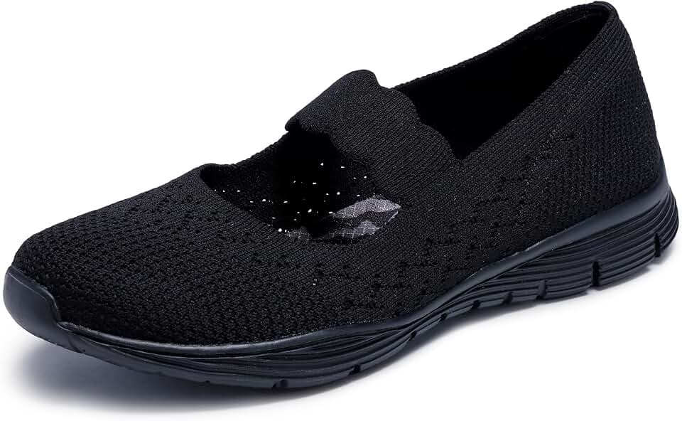 Skechers Women's Seager Power Hitter Engineered Knit Mary Jane Flats