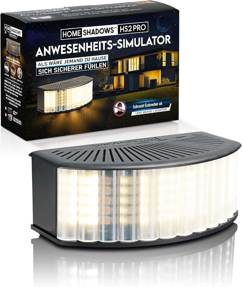 Home Shadows Anwesenheitssimulator HS2Pro - Einbrecher Abschreckung und Einbruchschutz durch Licht und Schatten, Schwarz