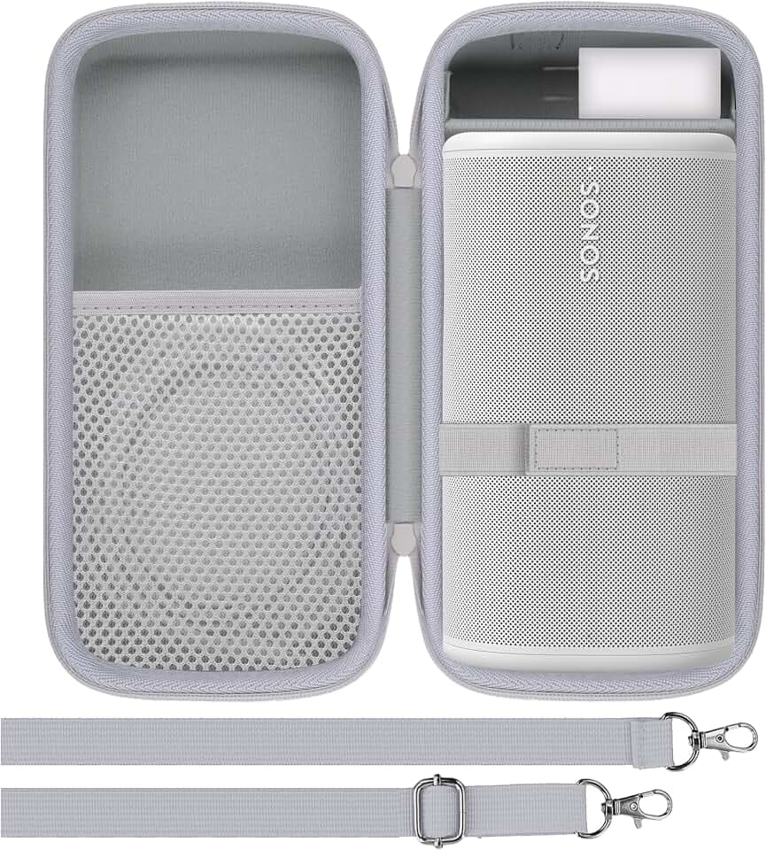 co2CREA Hard Travel Case for Sonos Play Speaker and Accessory, White
