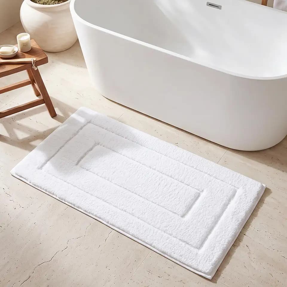 GRANNY SAYS White Bathroom Runner Rug 24" x 48", Soft Microfiber Bath Mat