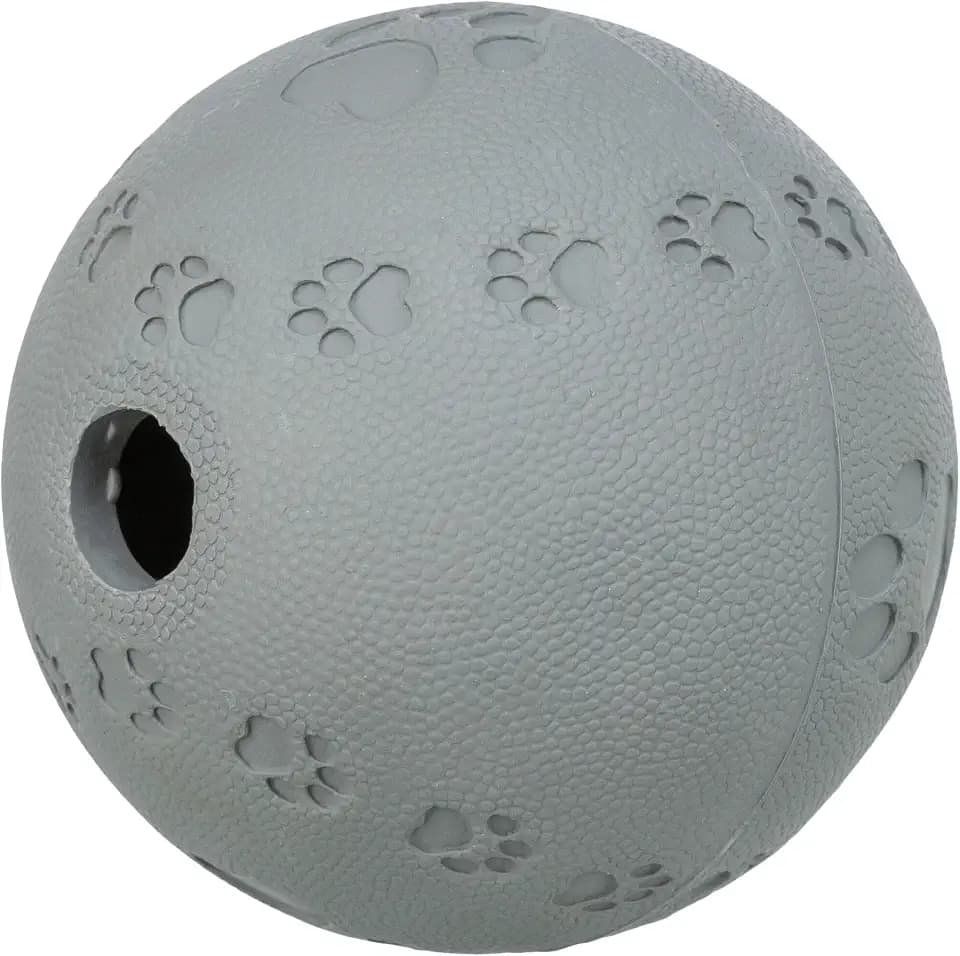 TRIXIE Robustes Hundespielzeug Snackball, aus Gummi – pink, ø 11 cm