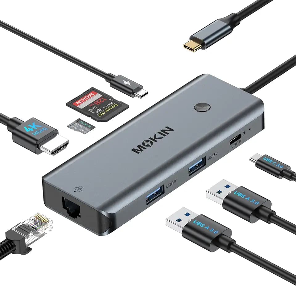 MOKiN USB C Hub for MacBook Pro/Air, Mac Dongle with USB C HDMI Adapter