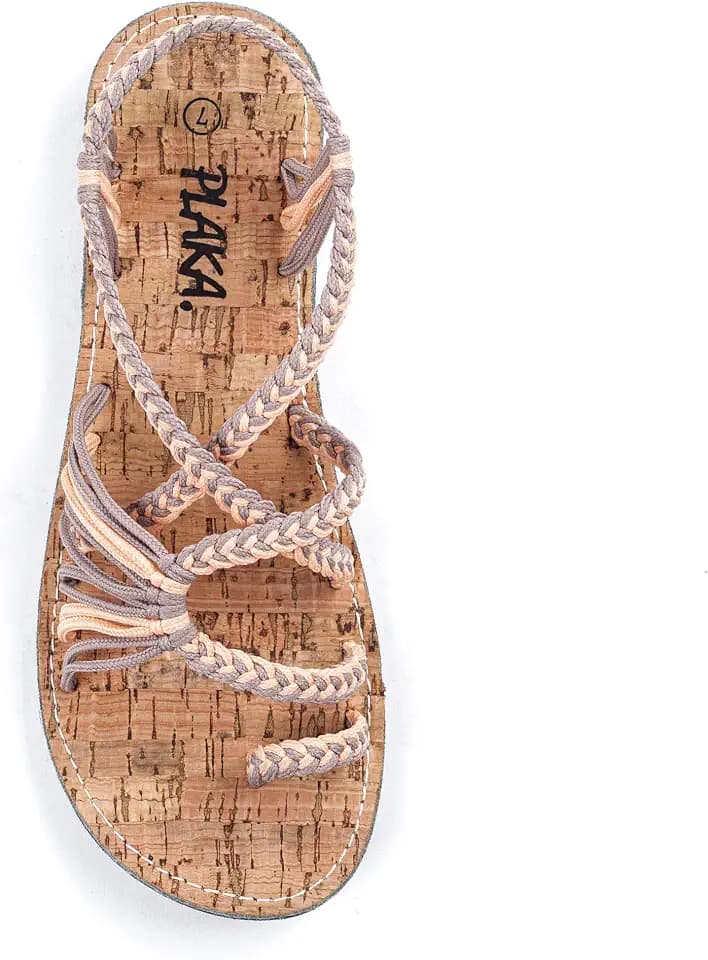 Plaka Palm Leaf Strappy Sandals for Women - Beach Summer Women Sandals