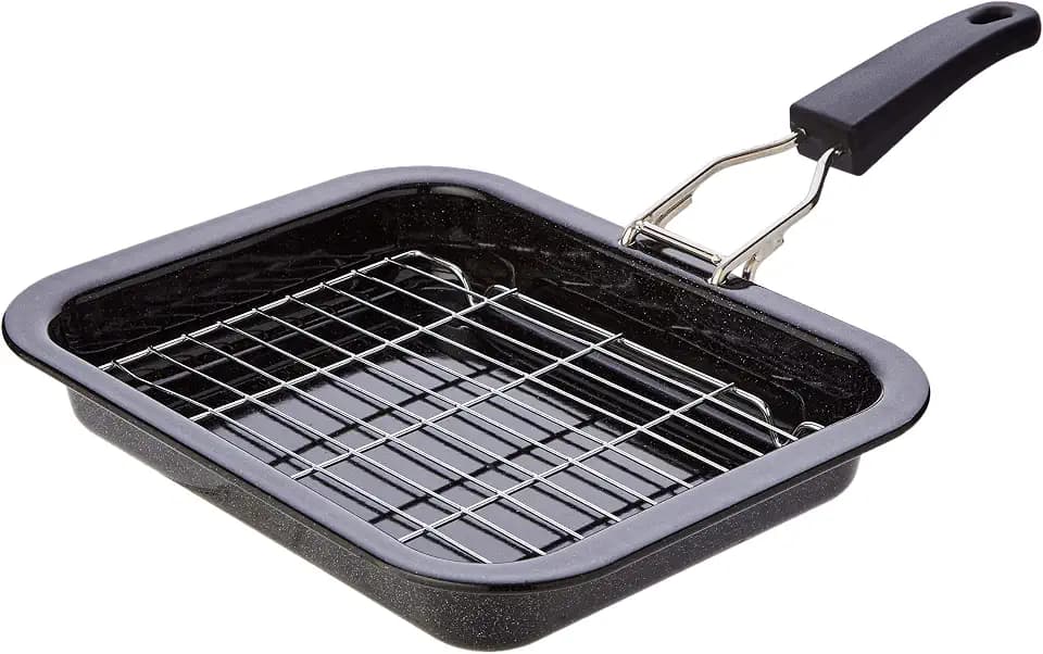 Pendeford Emaille-Grillpfanne und -rost, 28 x 22 x 4 cm