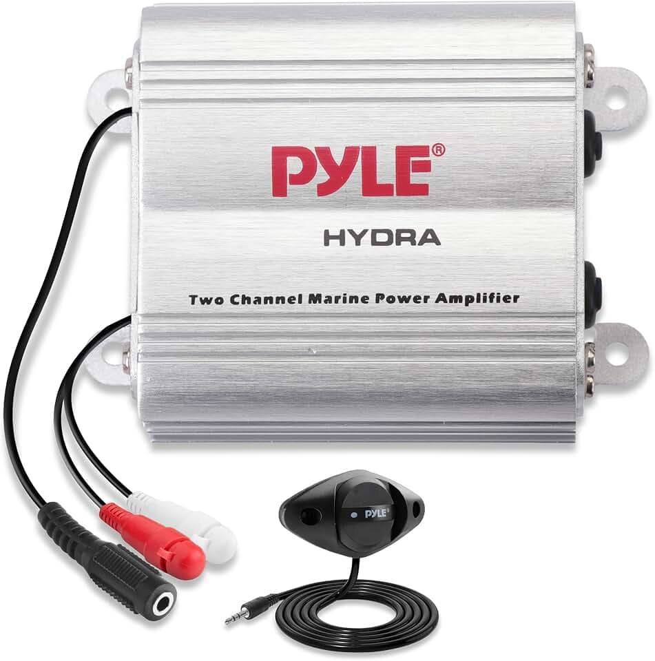 Pyle Marine Amplifier, 400W 4 Channel Audio Amplifier with RCA Input