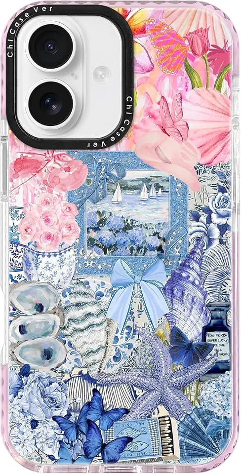 for iPhone 17 Case Coastal Vintage Collage with Spring Floral