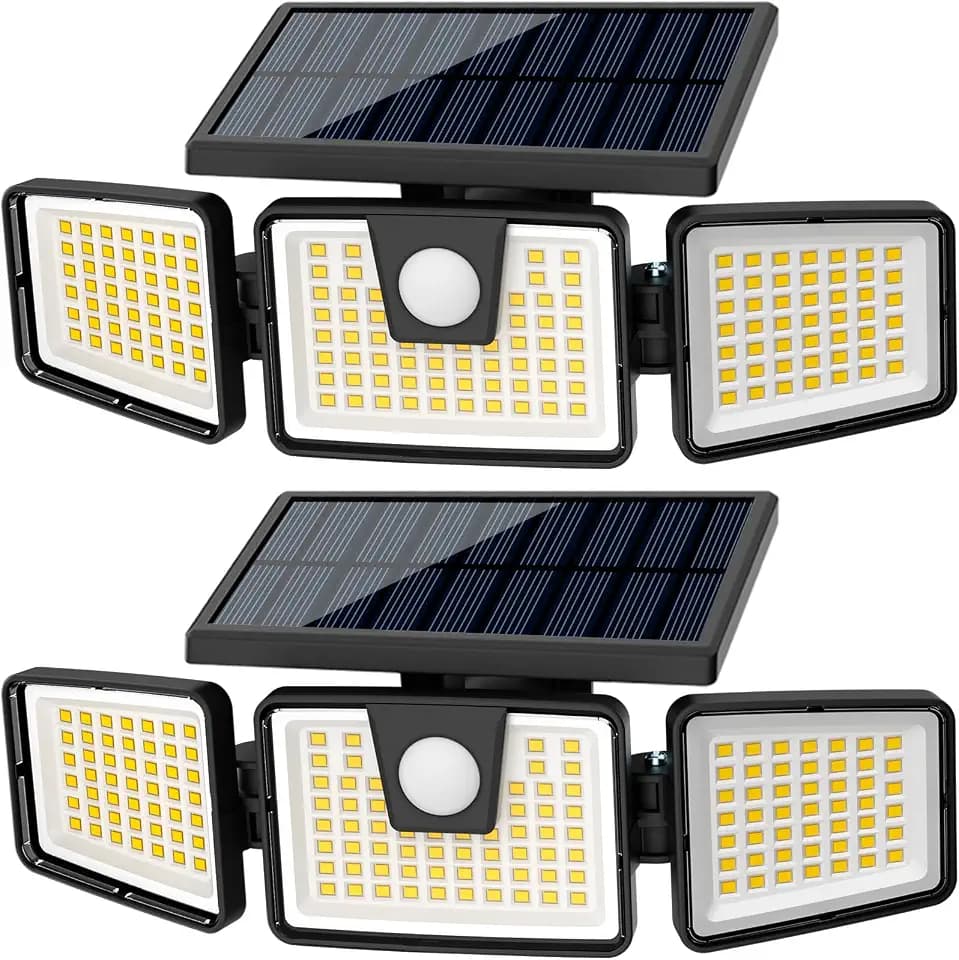 AmeriTop Solar Outdoor Lights, 2 Pack Motion Sensor Lights, 210 LED