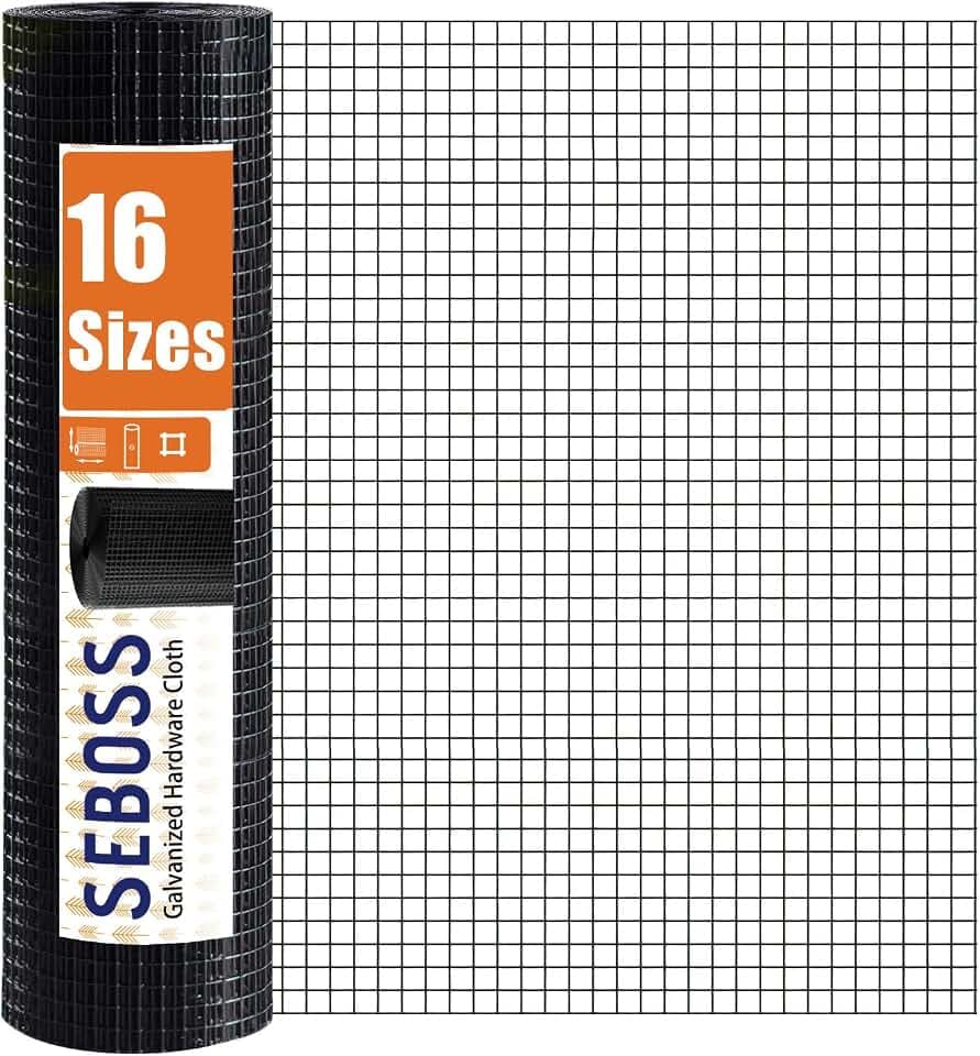 SEBOSS Hardware Cloth 1/4 Inch Wire Mesh Roll, 36"x100', 23-Gauge