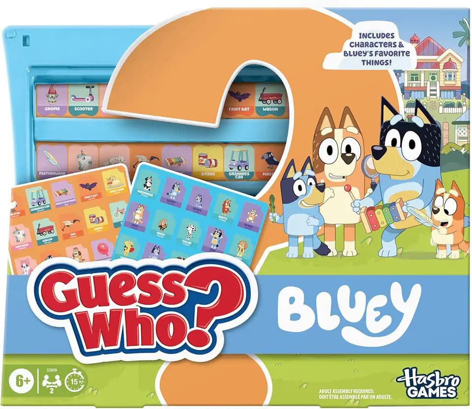Hasbro Gaming Guess Who? Bluey Edition Game | Bluey Characters and Objects | Fun Kids Board Games for Families | 2 Players | 15 Mins. | Travel Friendly | Ages 6+