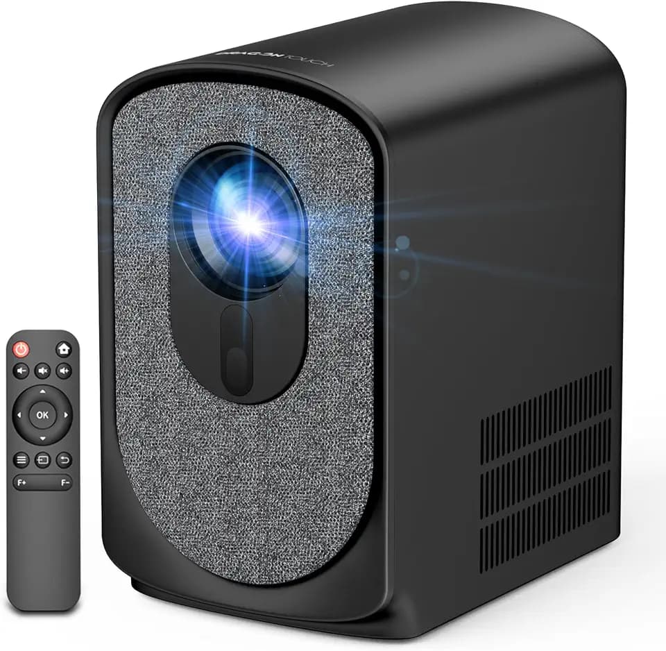 Mini Projector with WiFi6 5G and Bluetooth, Native 1080P Supports 4K Movie Video, 350ANSI, Auto Keystone Correction, Electric Focus & Zoom, Portable Projector for Phone/Laptop/TV Stick/HDMI