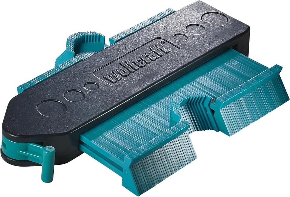 wolfcraft Konturenlehre - Ideal für Laminat, Fliesen uvm. – 130mm x 30mm